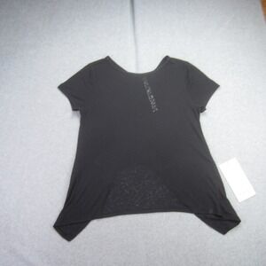 Lululemon Loop Around Shirt Womens 2 Black Swiftly Tech Lace Athletic Yoga  Tee